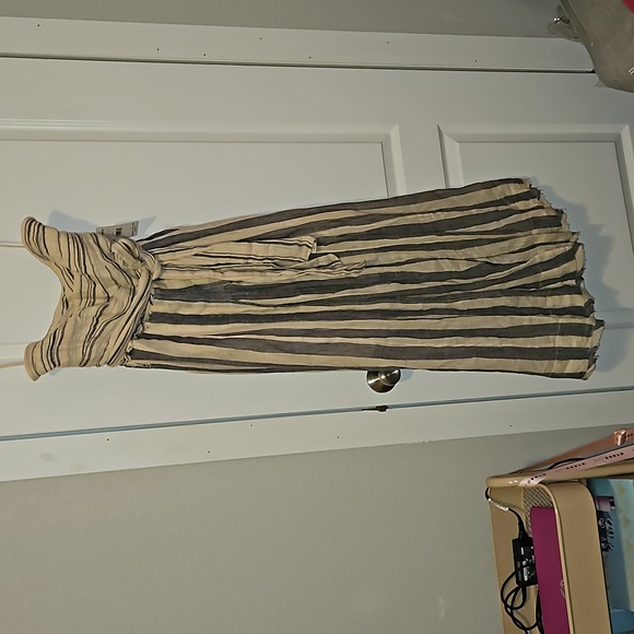 Free people stripe me up midi dress with raw hem - Picture 3 of 4